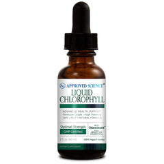 Approved Science Liquid Chlorophyll bottle pour with mint flavor for easy dosing.