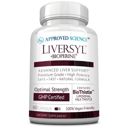 Approved Science Liversyl bottle front for daily liver support.