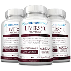 Approved Science Liversyl bottle front showing vegan liver support formula