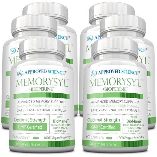 Approved Science MemorySyl bottle front view promotes focus and clarity.