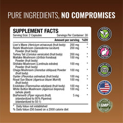 Approved Science Mushroom Complex bottle being poured to show daily serving.