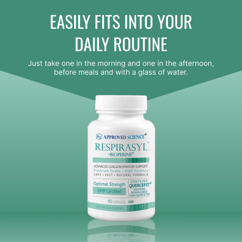 Approved Science Respirasyl daily-use scene shows simple integration into routines.