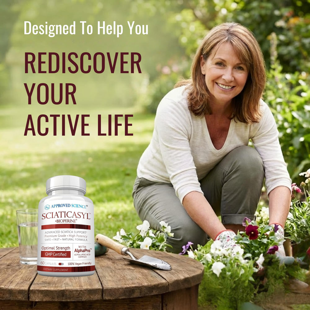 Approved Science Sciaticasyl alpha-lipoic acid capsules for sensory comfort.
