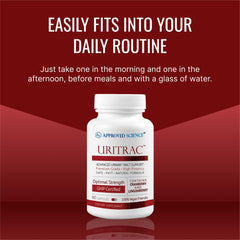 Approved Science Uritrac lifestyle-use image shows easy daily incorporation.