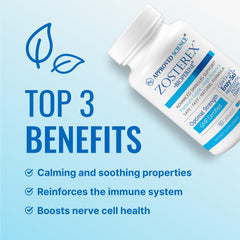 Zosterex label highlights ingredients and vegan formula for clean supplementation.