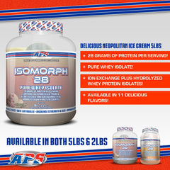 Close-up label shows 28g protein per scoop for daily protein.
