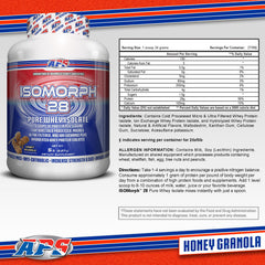 APS Nutrition Isomorph 28 scoop measuring highlights precise protein portions.