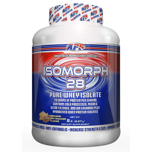 APS Nutrition IsoMorph 28 tub front—high protein for active lifestyles.