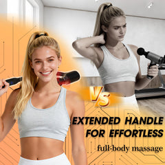 APXPF massage gun with four interchangeable heads targets different muscle groups.