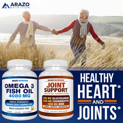 Dolphin Safe and Friend of the Seas badges on Arazo Omega-3 packaging.