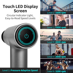 Arboleaf massage gun LED touch screen provides precise speed control