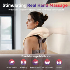 arboleaf neck massager heat function provides cozy warmth for muscle relief