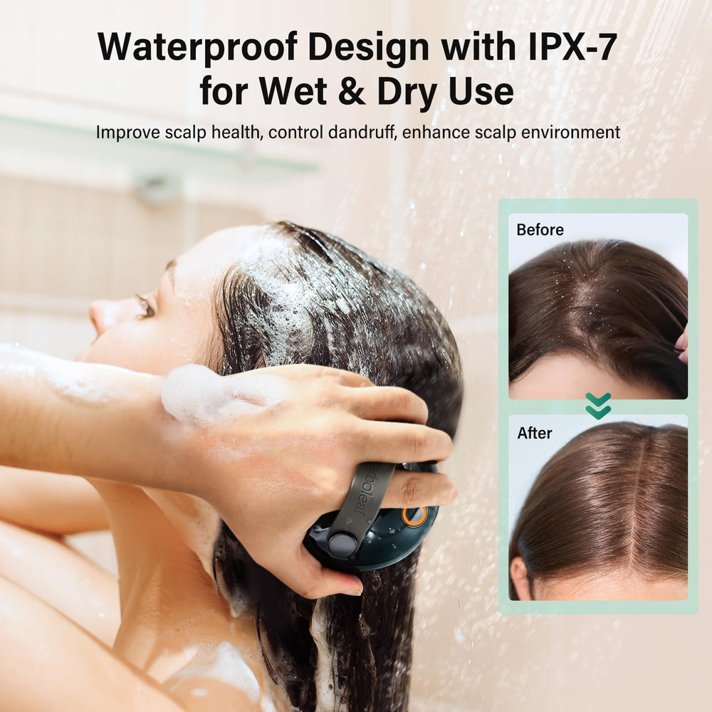 arboleaf waterproof head scratcher supports dry and wet use for cleansing and convenience.