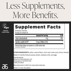 Arbonne BioticSticks on-the-go format works without water or refrigeration.
