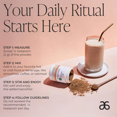 Arbonne Daily Defense powder in spoon and bowl for easy daily immune support