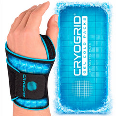 Arctic Flex Cryogrid Wrist Ice Wrap Left provides targeted cold therapy for left-wrist relief.