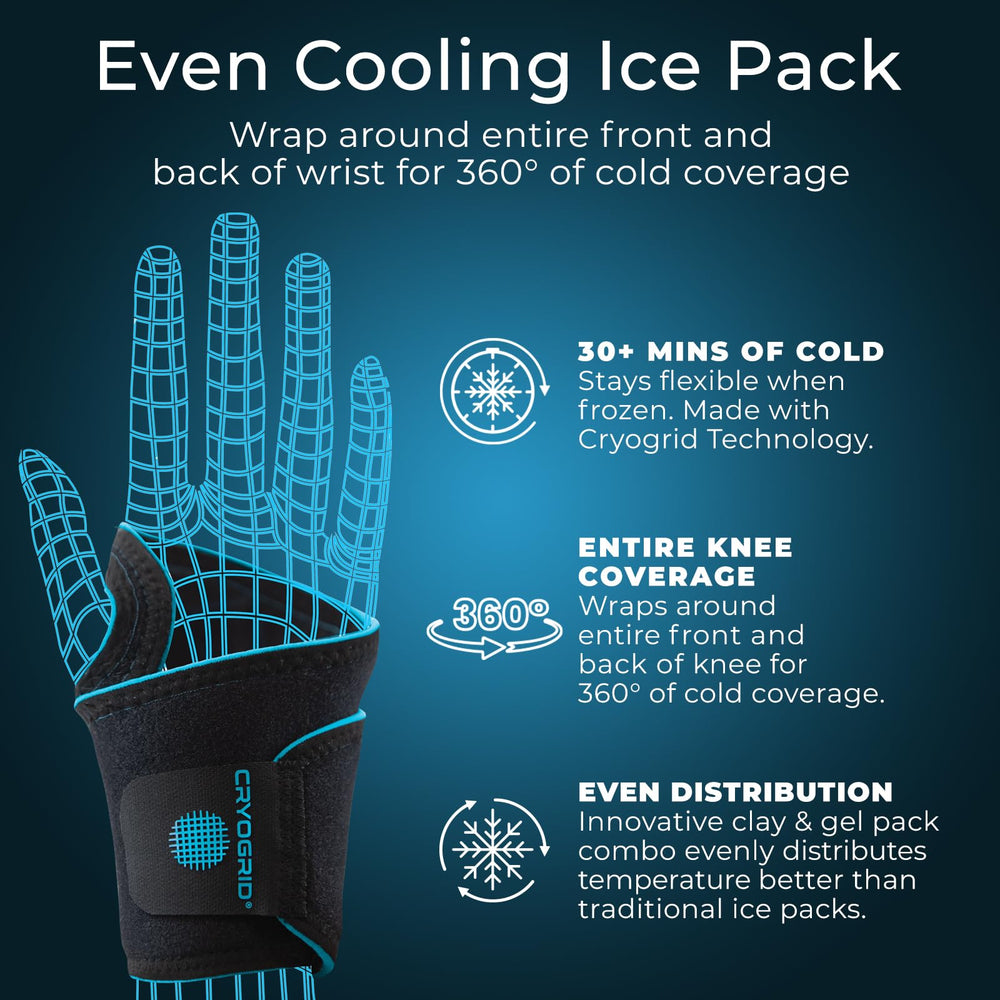 Arctic Flex Cryogrid Wrist Ice Wrap Right delivers balanced cooling for right-wrist comfort.