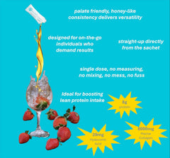 ARCTICCOLLAGEN strawberry liquid being stirred into sparkling water.
