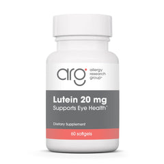 ARG Lutein 20 mg bottle with capsules supporting eye health