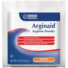 Arginaid orange powder dissolving in water - convenient daily supplement.
