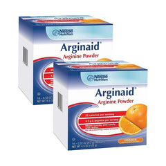 Arginaid orange powder drink mix front - easy to mix for quick arginine nutrition.