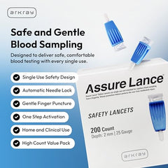 ARKAY Assure Lance features an ergonomic grip for secure handling.