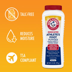 Powder dusted on feet to absorb moisture and odor.