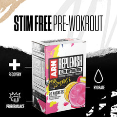 Powder dissolving into water from ARN Replenish Elite hydration packet
