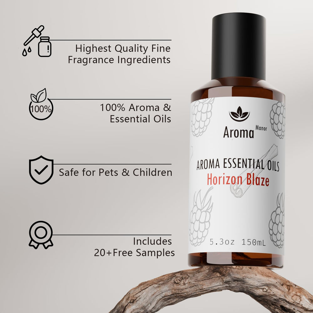Aroma Manor Horizon Blaze heart notes of rose and incense evoke refined luxury.