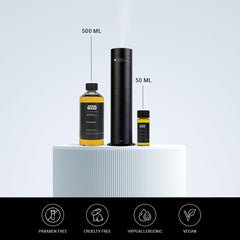 Aroma360 Empire diffuser in a room setting fosters inviting, luxurious ambience.