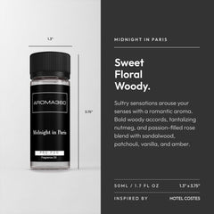 Aroma360 Midnight in Paris Pro Pod 50ml label detail highlighting vegan and cruelty-free formula