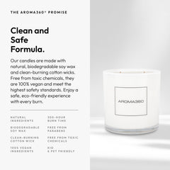 Aroma360 soy wax burn showing clean, long-lasting fragrance