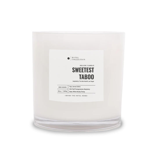 Aroma360 Sweetest Taboo Deluxe Candle front view for luxury room ambience.