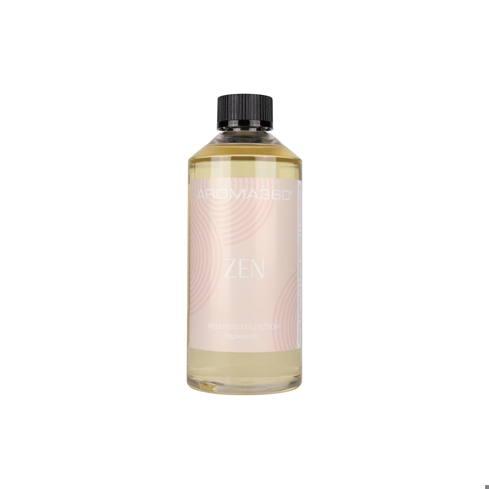 Aroma360 Zen diffuser bottle delivering a calming citrus-sage aroma for any room