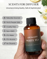 Aromadd White Tea diffuser with lemon top notes for a bright opening.