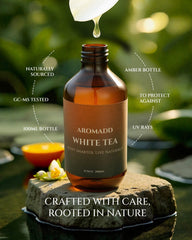 Aromadd White Tea Diffuser Oil bottle on dresser evokes hotel-style elegance