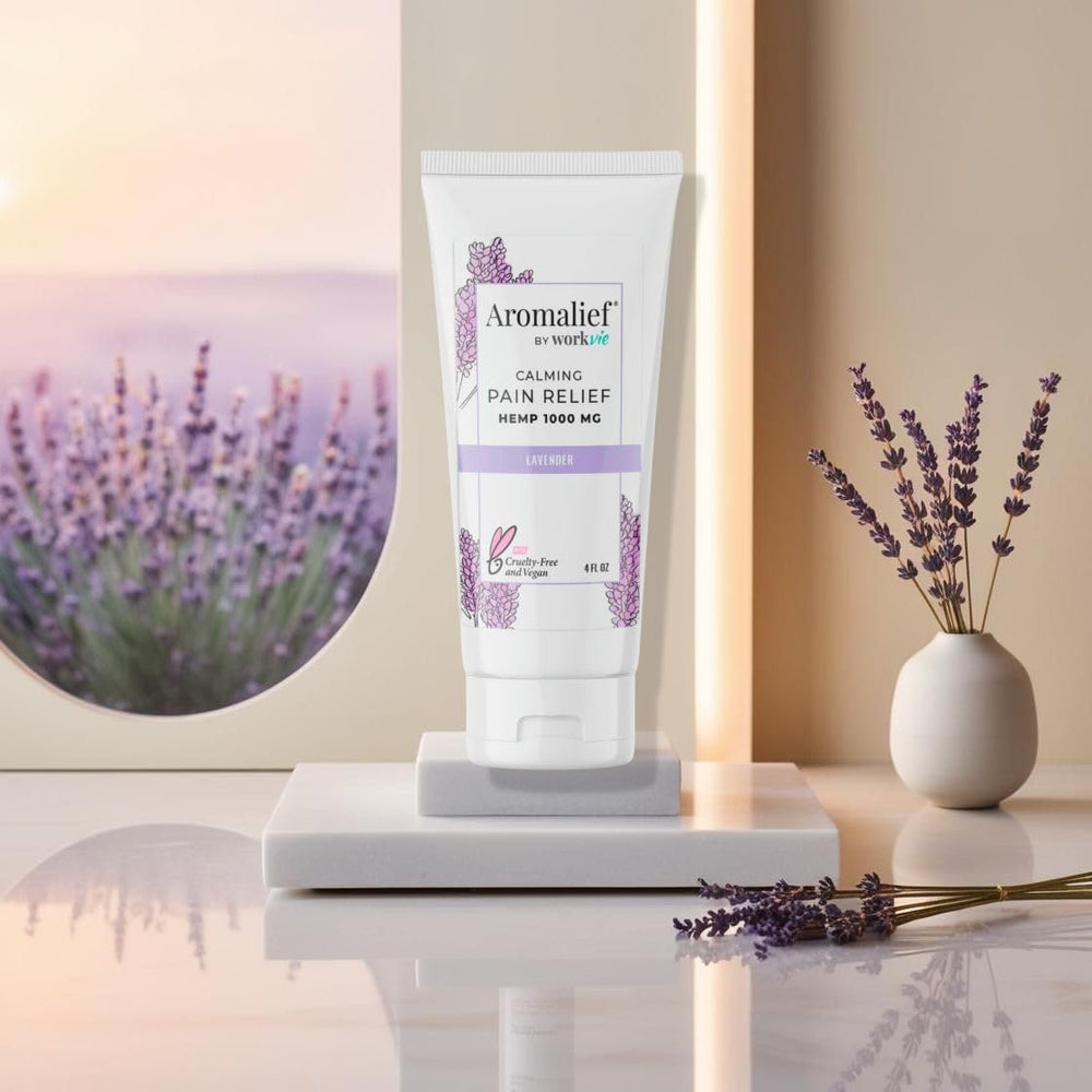 Aromalief hemp cream with menthol provides cooling relief close-up