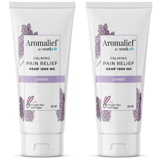 Aromalief Lavender Relief Therapy Cream 2PK packaging on box for convenient daily relief