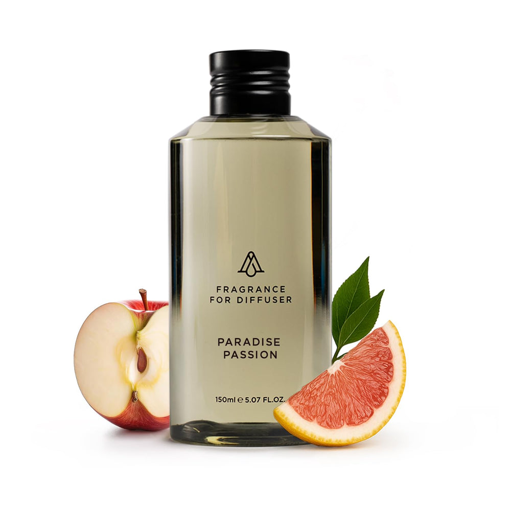 AROMAPLAN Paradise Passion bottle closeup highlighting a bold, long-lasting aroma.