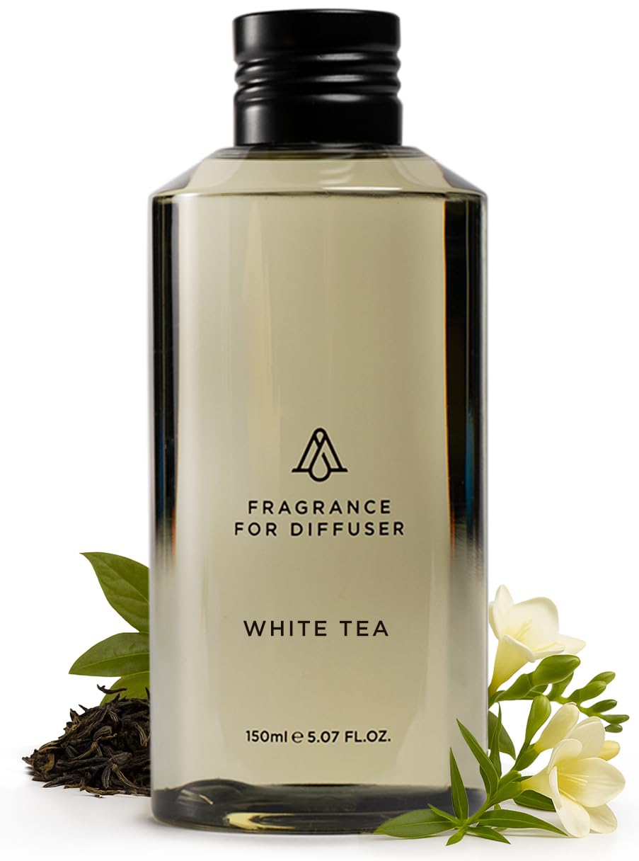 AROMAPLAN White Tea 5oz bottle cap highlighting premium packaging for easy top-off