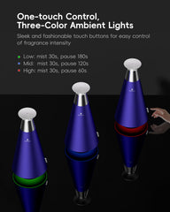 AROMASOUL long-lasting rechargeable battery enables days of silent diffusion.