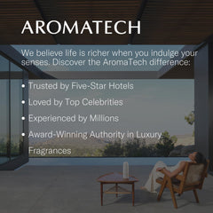 AromaTech Oud Saphir diffuser setup in a modern space for ultrasonic diffusion.