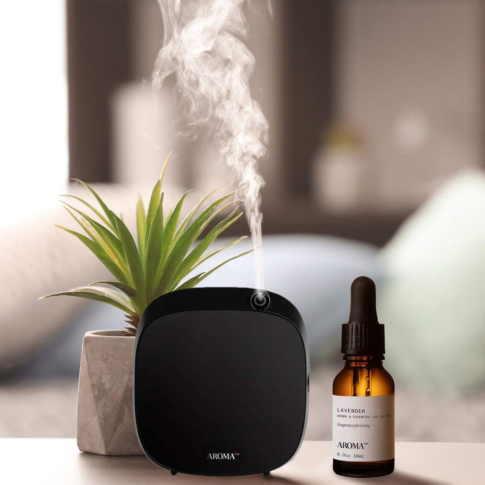AromaTech ultrasonic diffuser compatibility shot with soothing essential oil travel-ready