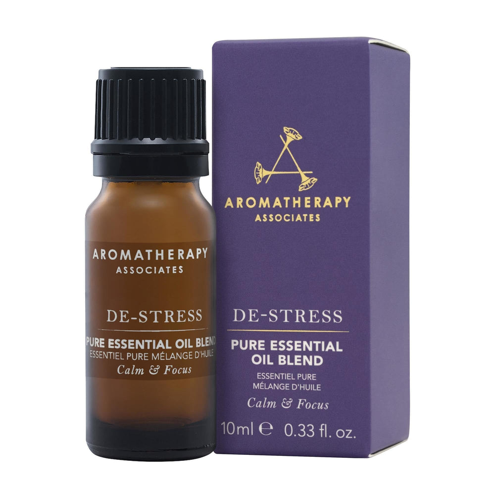 Aromatherapy Associates De-Stress bottle and diffuser for calming focus.