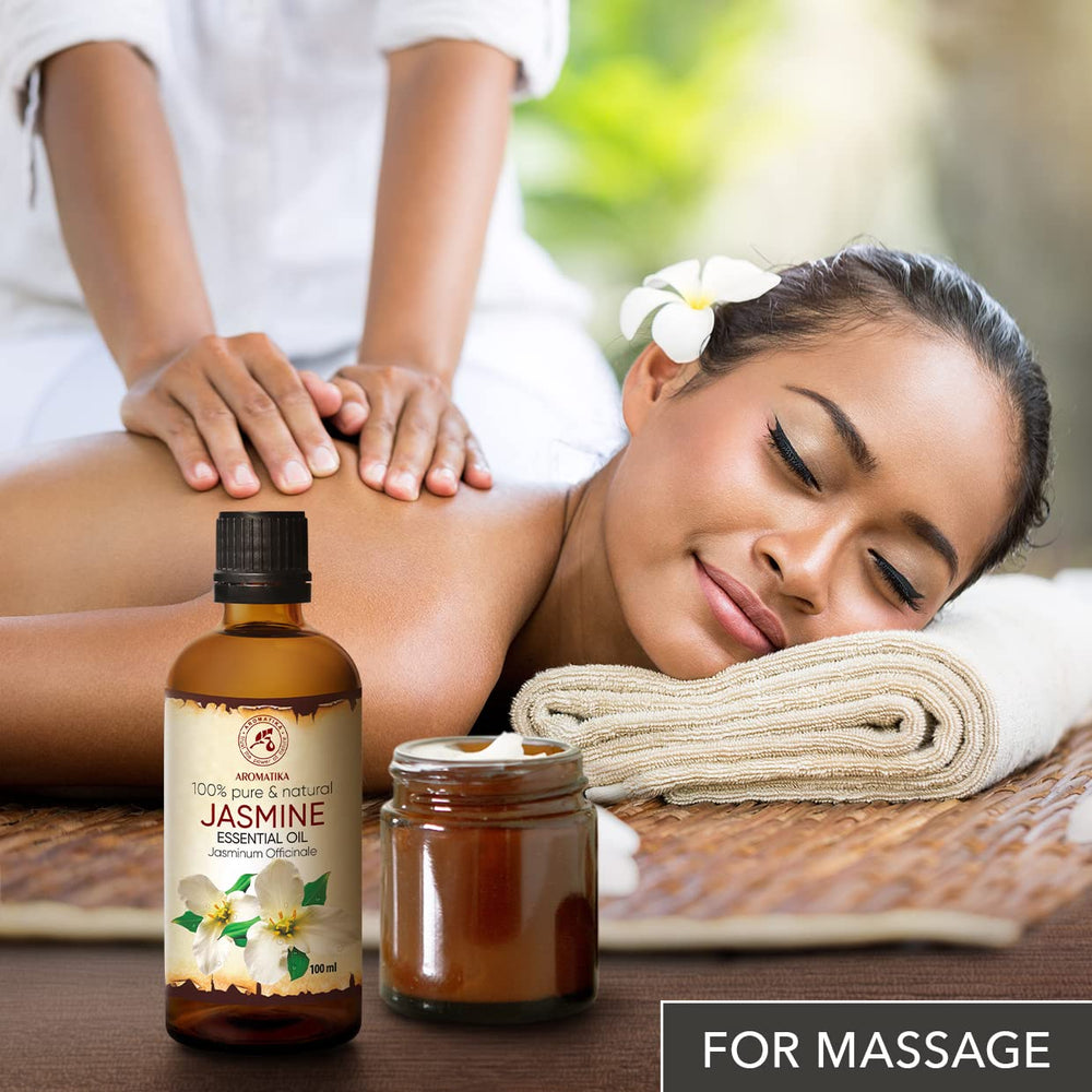 AROMATIKA Jasmine Essential Oil shower-gel-mix enhances routine with fragrant boost.