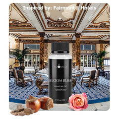 AROMELY Bloom Bliss label reveals a premium blend for refined living spaces.