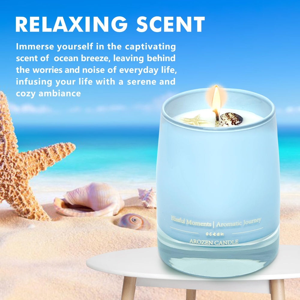 AROZEN Ocean Scented Candle collection image showing complementary scents