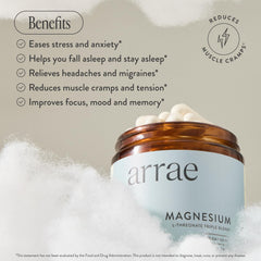 Arrae magnesium capsules in hand for easy daily dosing