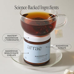 Arrae magnesium capsules packaging shown for everyday wellness and relaxation