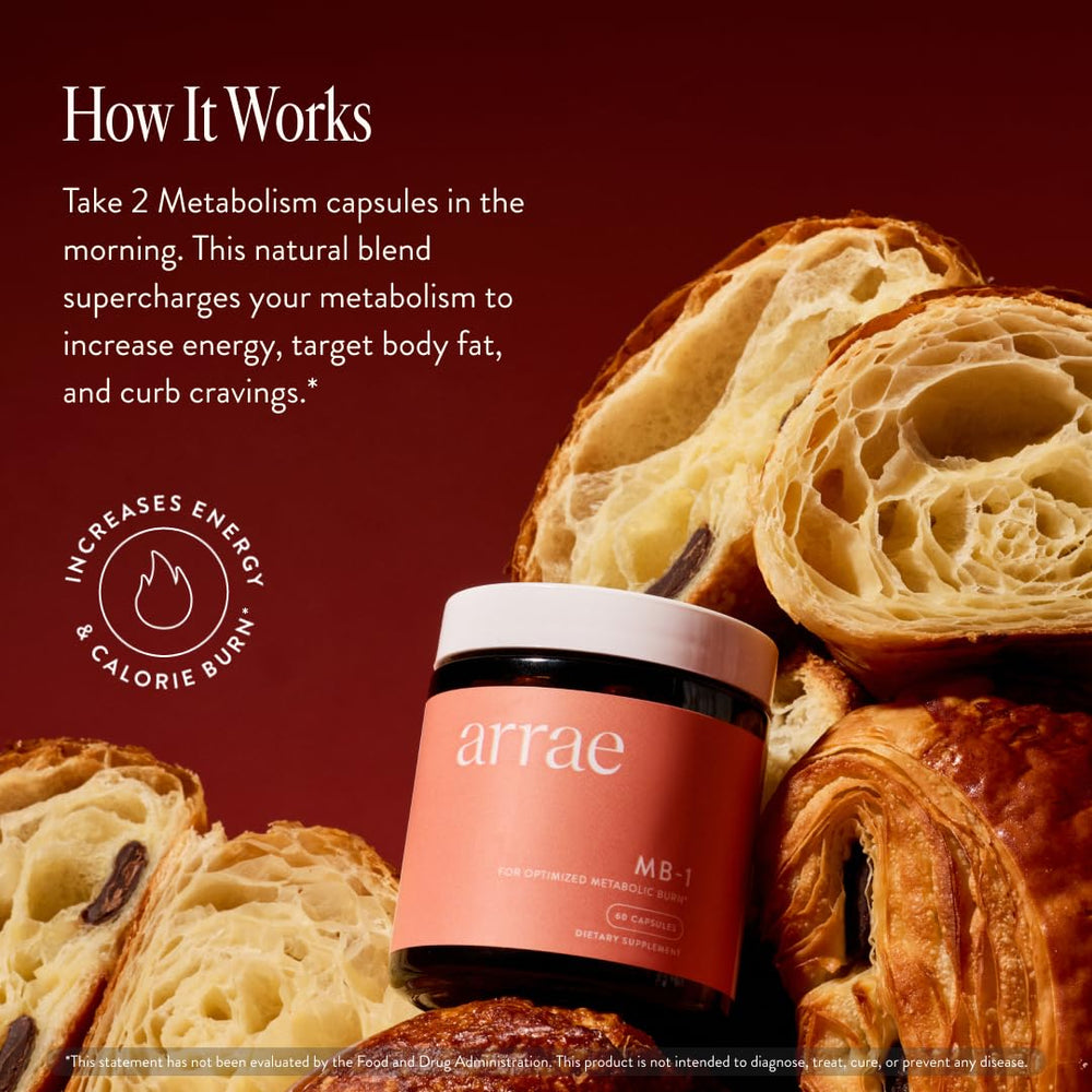 Close-up of Arrae MB-1 capsules emphasizing clean, stimulant-free design